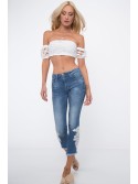 Creamy openwork Spanish top ZZ341 - Online store - Boutique